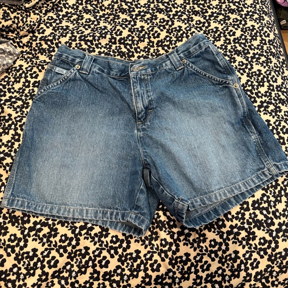 Lee Mid-Blue Denim Jean Shorts